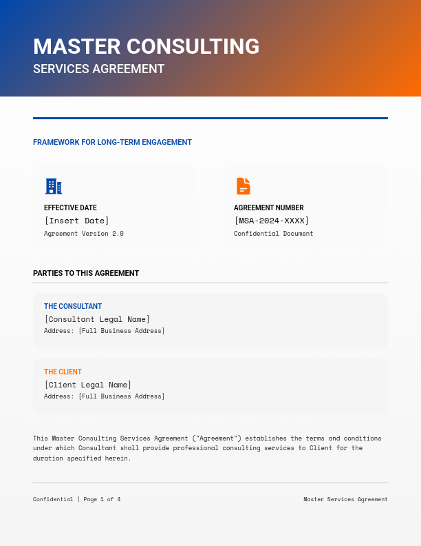 Strategic Consulting Master Agreement