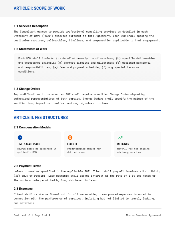 Strategic Consulting Master Agreement