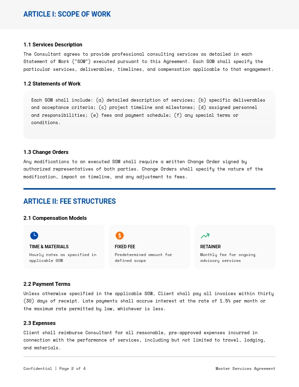 Strategic Consulting Master Agreement