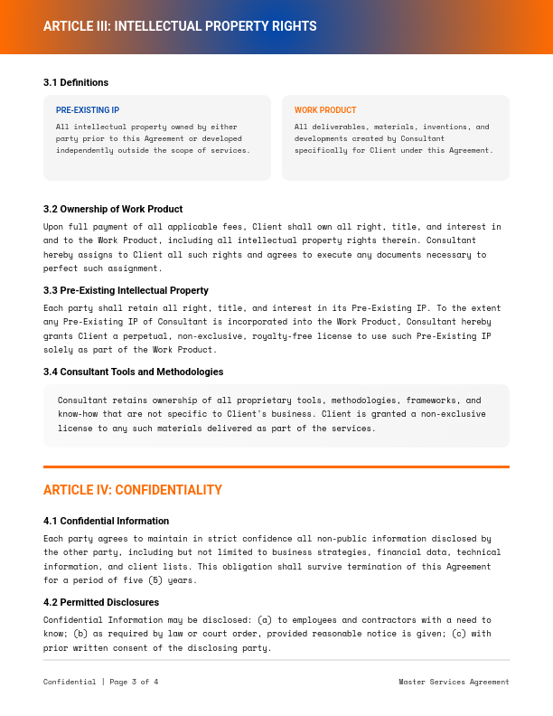 Strategic Consulting Master Agreement