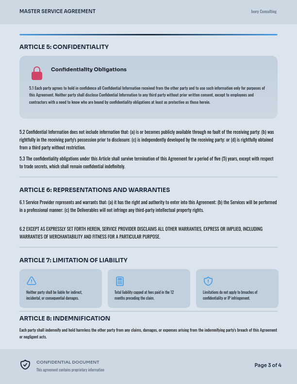 Professional Consulting Master Agreement