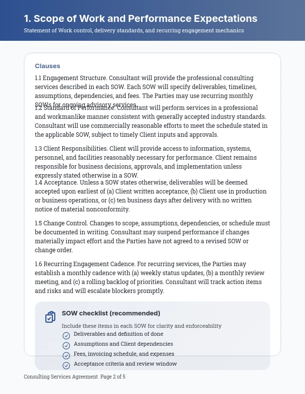 Strategic Consulting Master Agreement