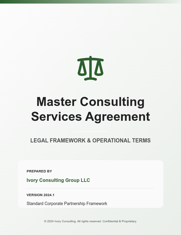 Master Consulting Services Agreement