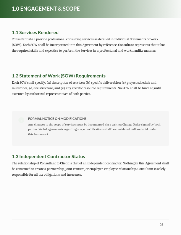 Master Consulting Services Agreement