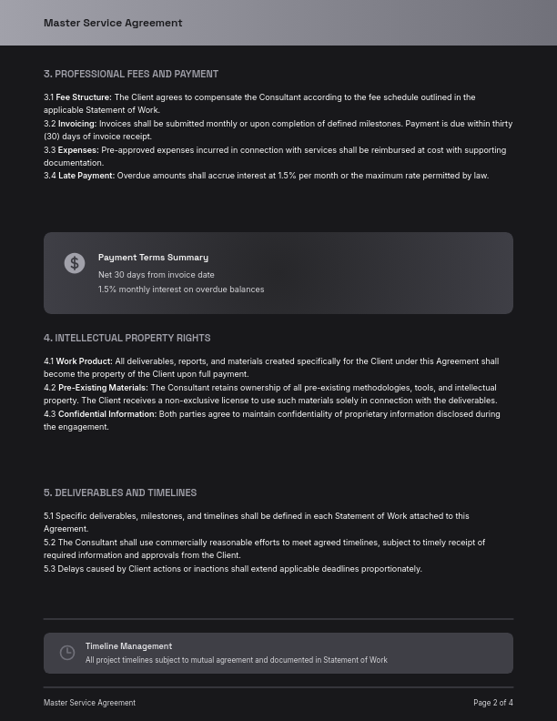 Consulting Master Service Framework