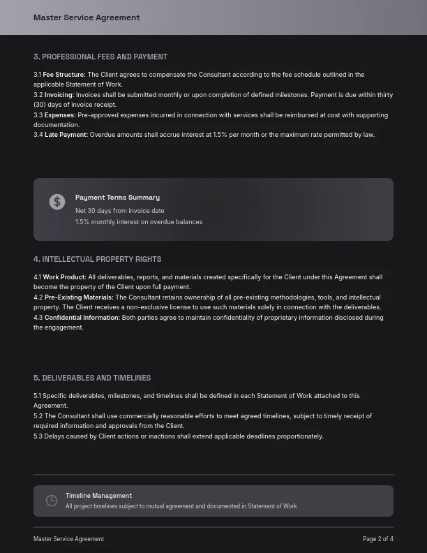 Consulting Master Service Framework