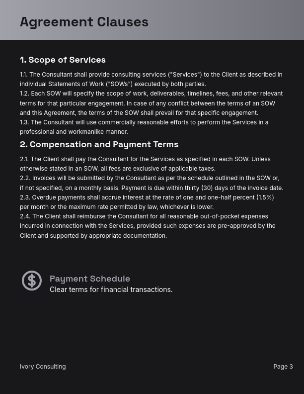 Strategic Consulting Master Services Agreement