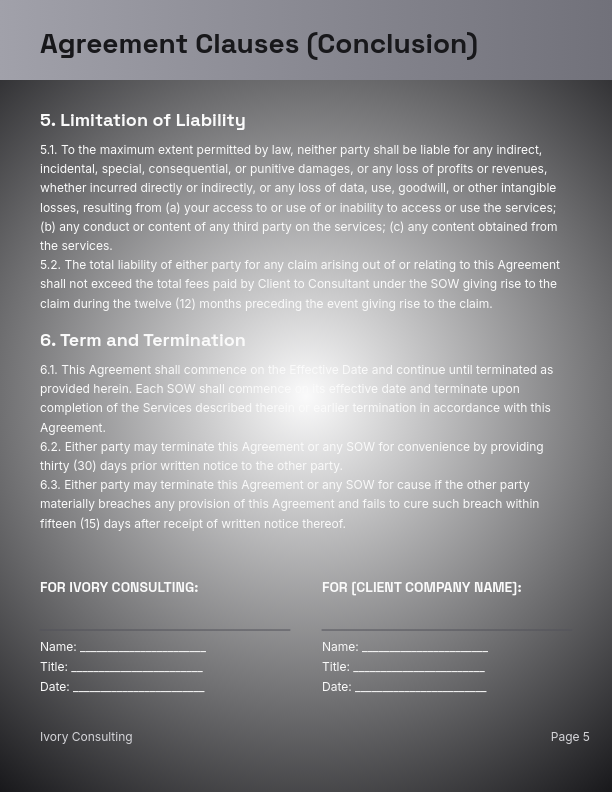 Strategic Consulting Master Services Agreement