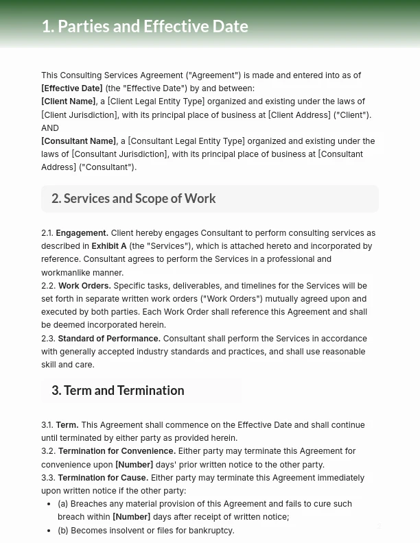 Consulting Master Services Framework