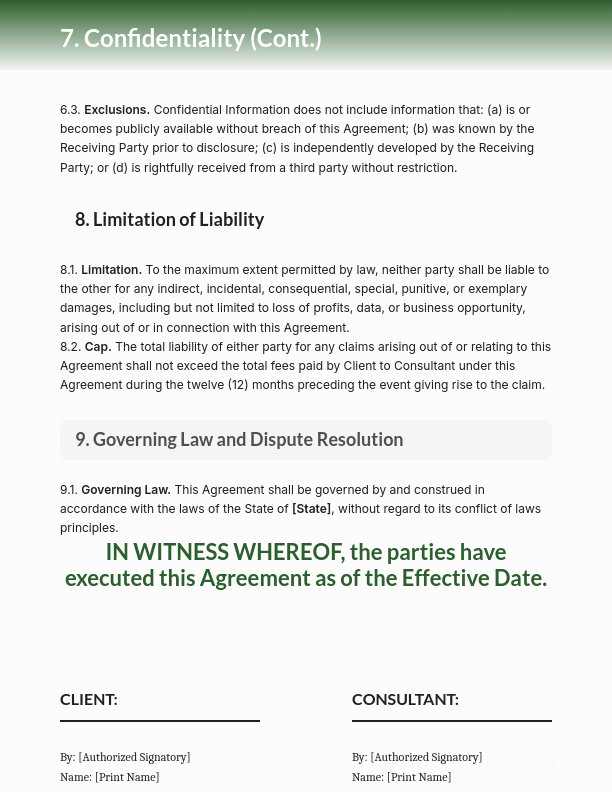 Consulting Master Services Framework