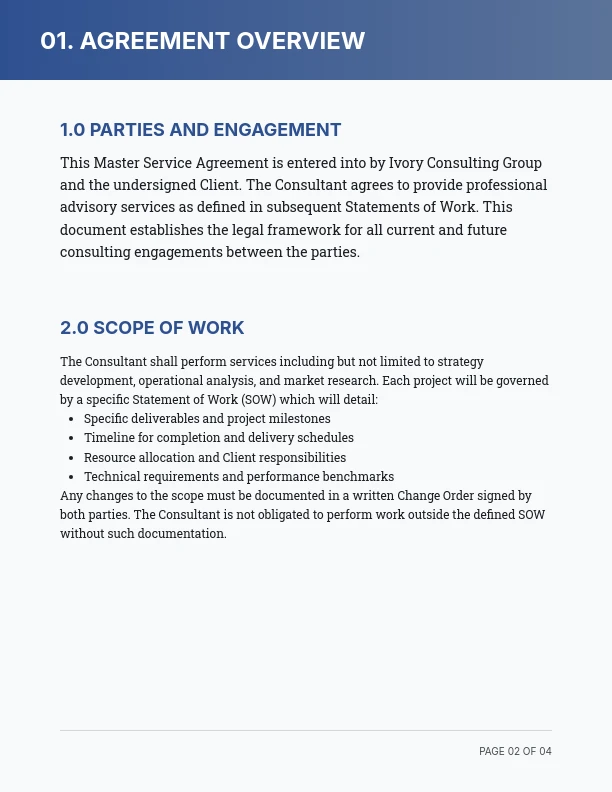 Strategic Consulting Framework Agreement