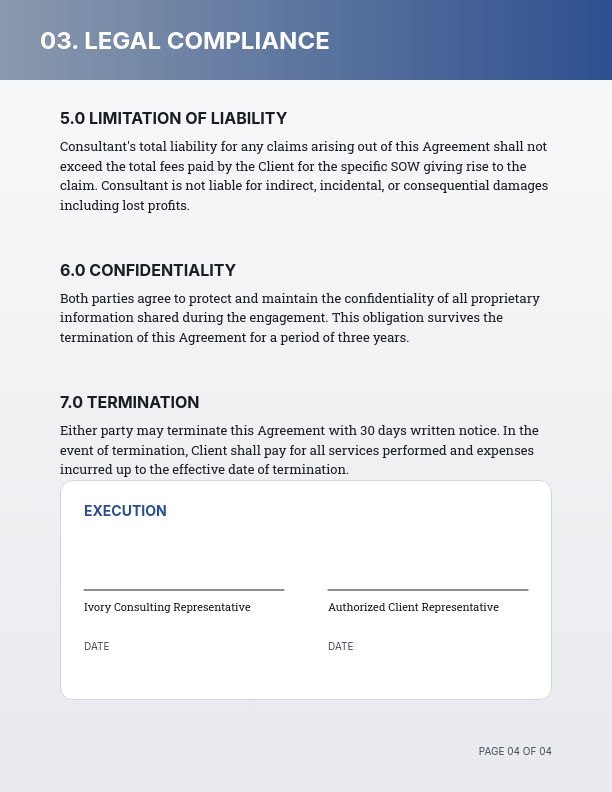 Strategic Consulting Framework Agreement