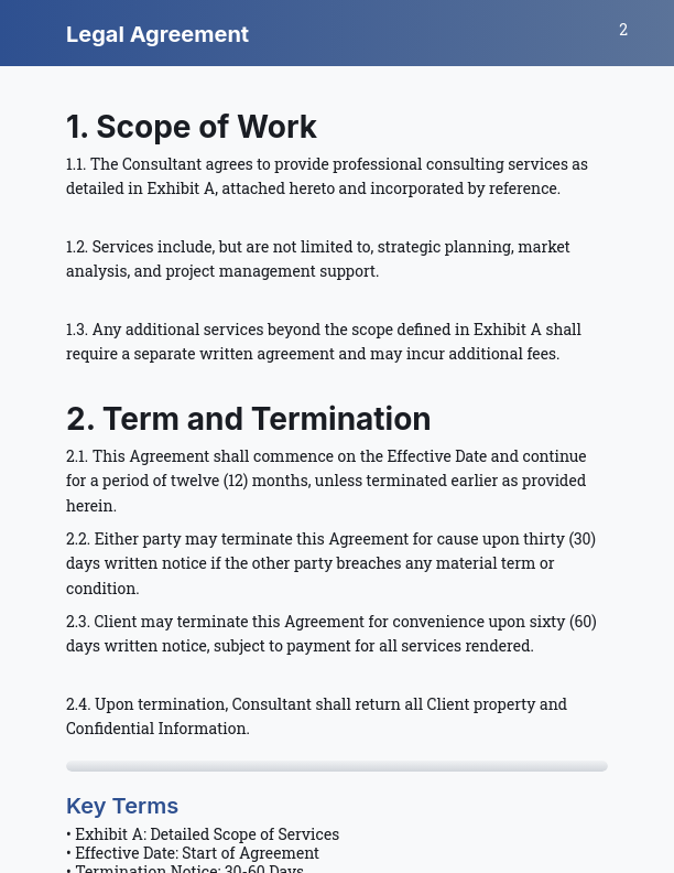 Strategic Consulting Master Service Terms