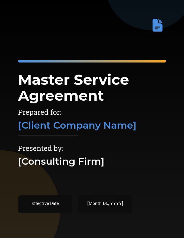 Strategic Consulting Master Service Terms