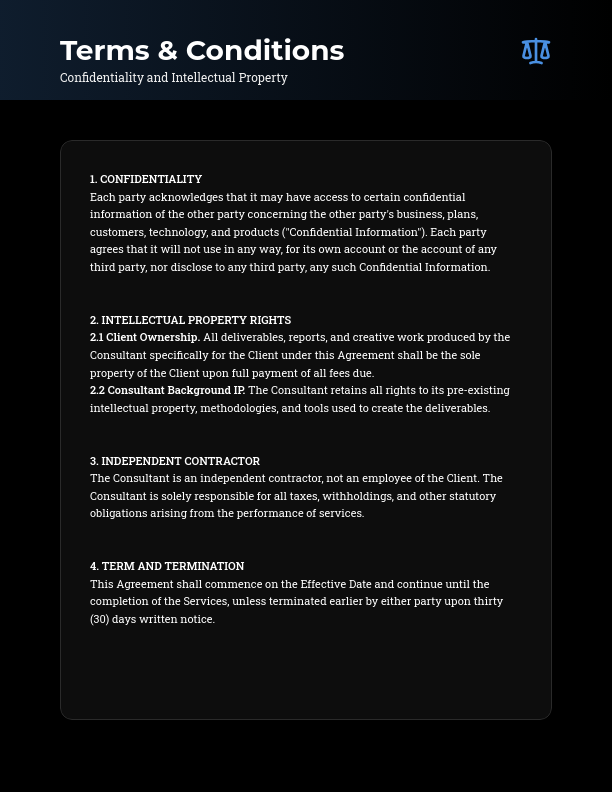 Strategic Consulting Master Service Terms