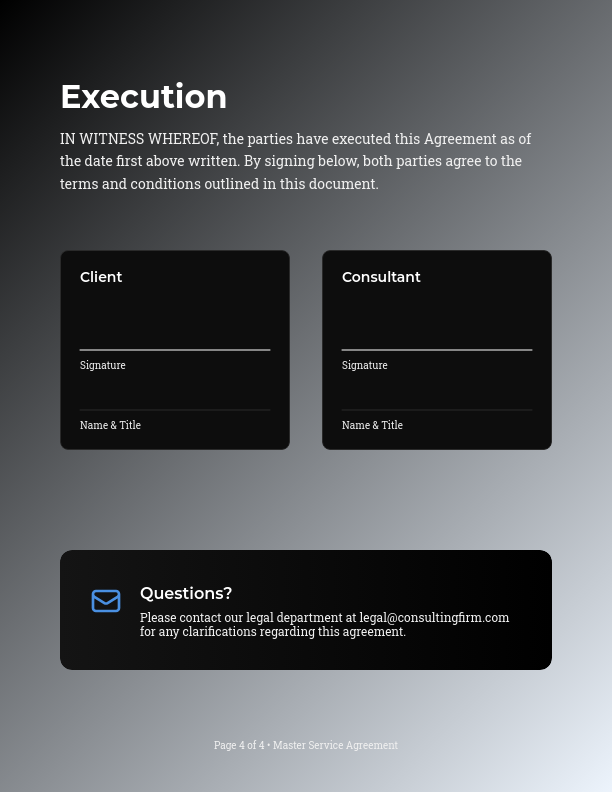 Strategic Consulting Master Service Terms