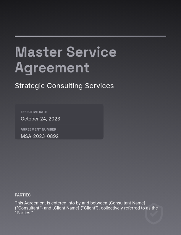 Strategic Consulting Master Service Agreement