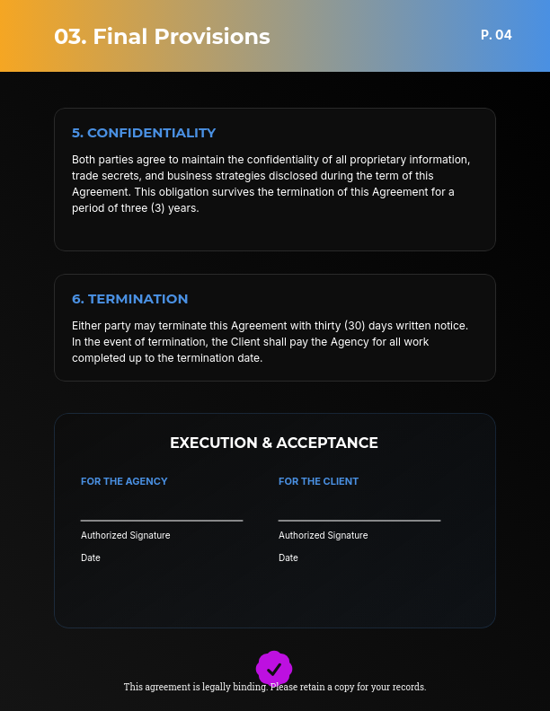 Master Service Agreement for Design Services