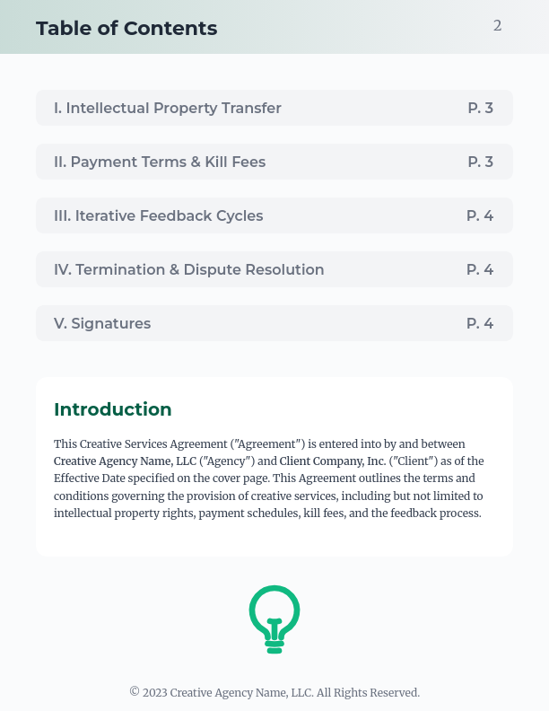 Creative Services Master Agreement