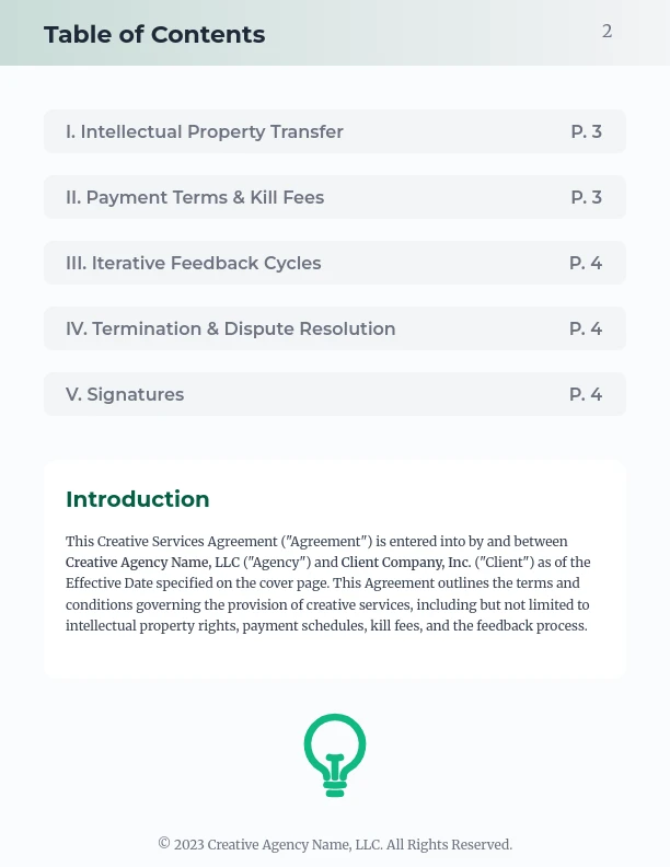 Creative Services Master Agreement