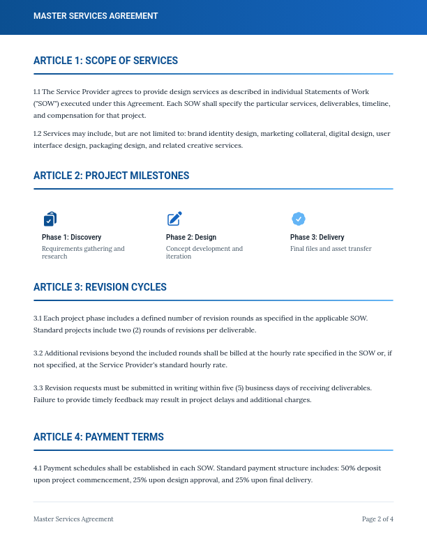 Creative Design Master Service Agreement