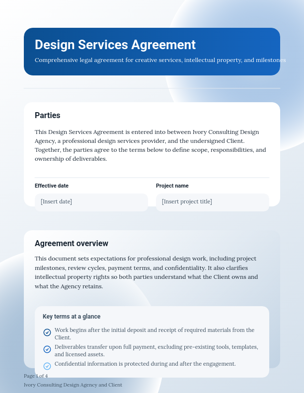 Visual Design Master Services Agreement