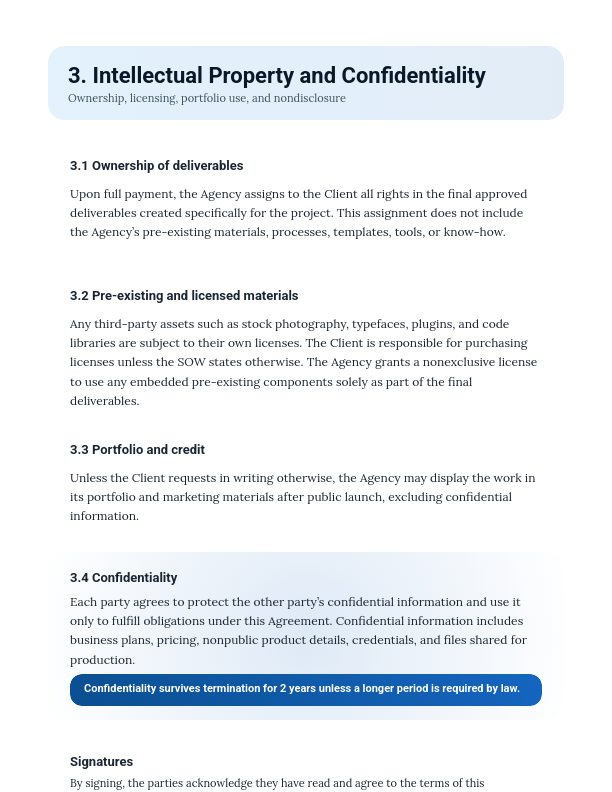Visual Design Master Services Agreement