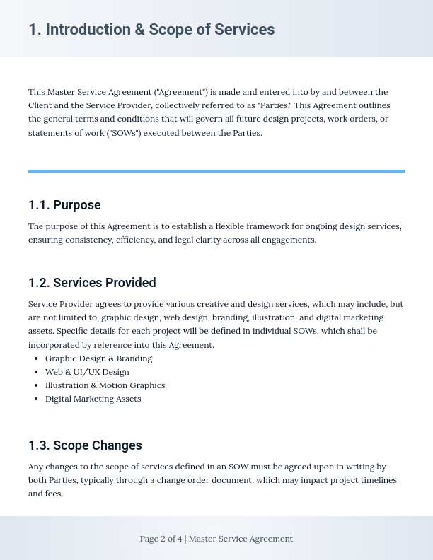 Design Agency Master Service Agreement