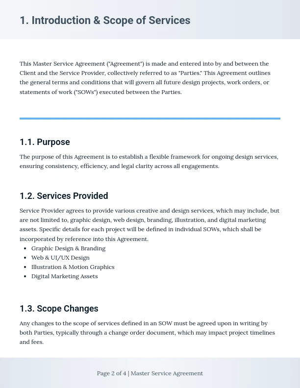 Design Agency Master Service Agreement