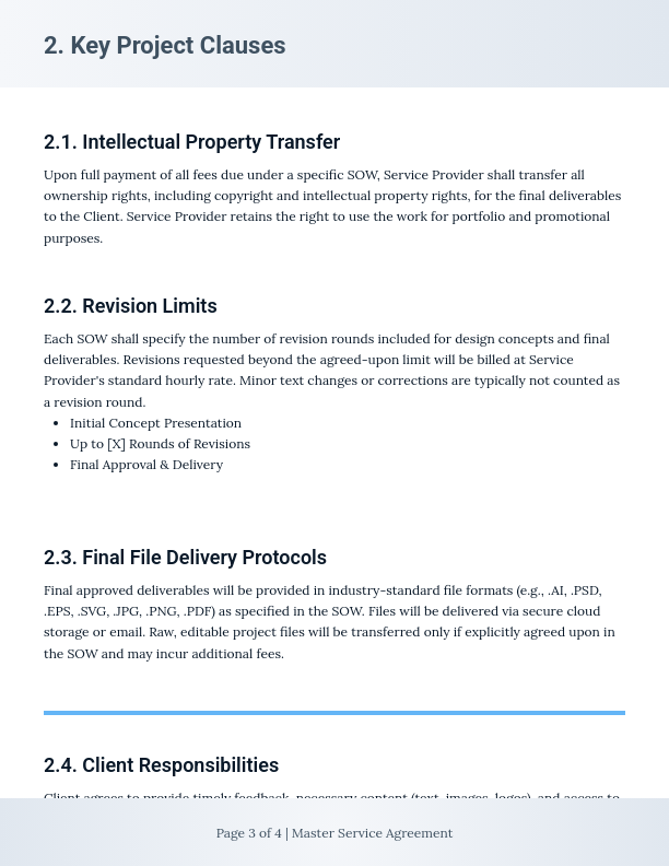 Design Agency Master Service Agreement