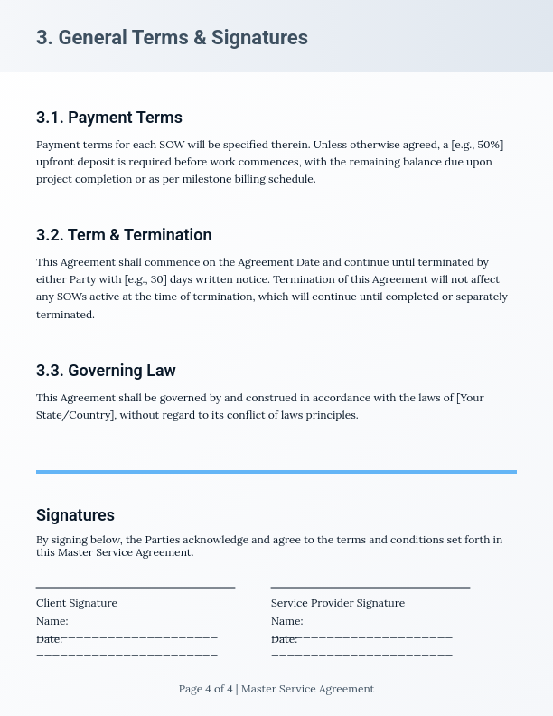 Design Agency Master Service Agreement