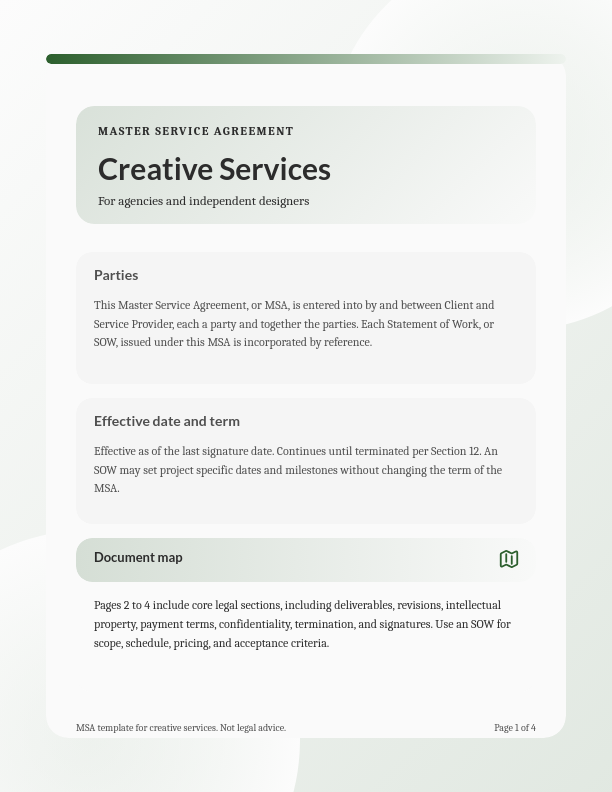 Visual Design Master Service Agreement