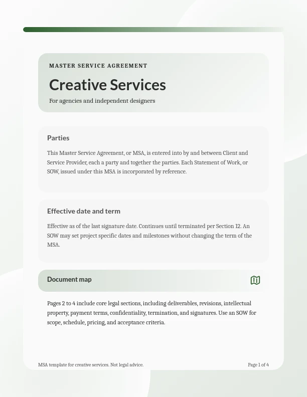 Visual Design Master Service Agreement