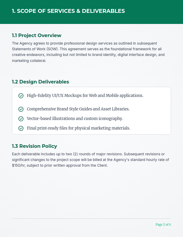 Design Agency Master Services Agreement