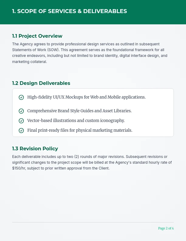 Design Agency Master Services Agreement