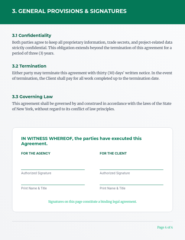 Design Agency Master Services Agreement