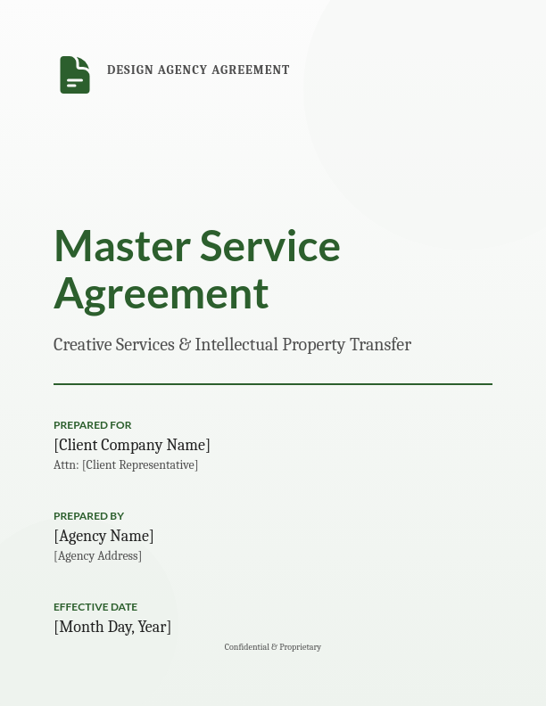 Visual Design Master Service Agreement