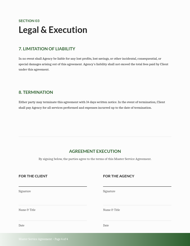 Visual Design Master Service Agreement