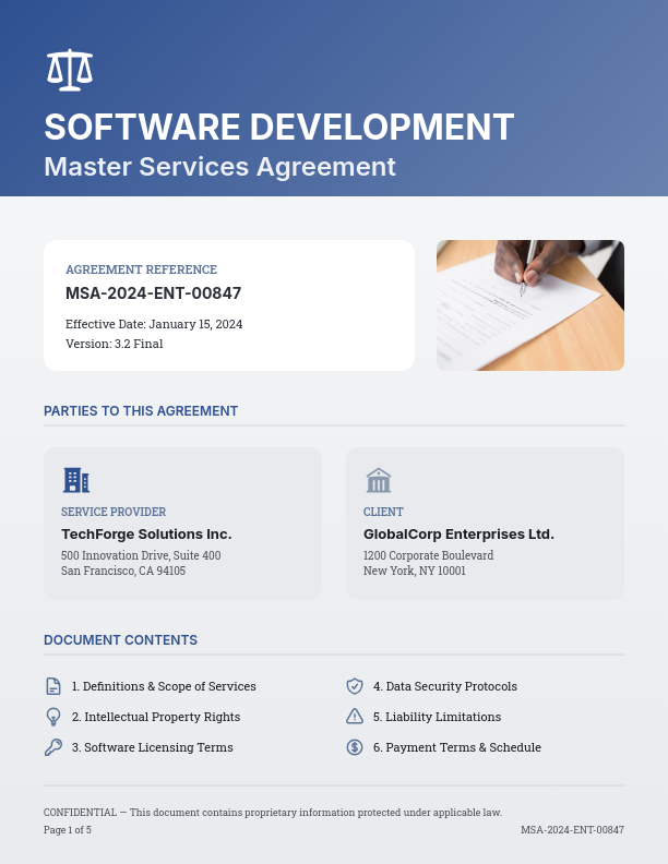 Enterprise Software Master Service Agreement