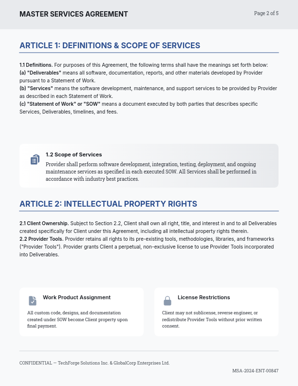 Enterprise Software Master Service Agreement