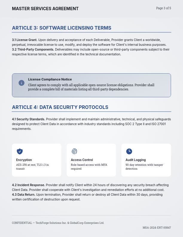 Enterprise Software Master Service Agreement