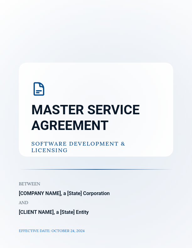 Enterprise Software Master Service Agreement