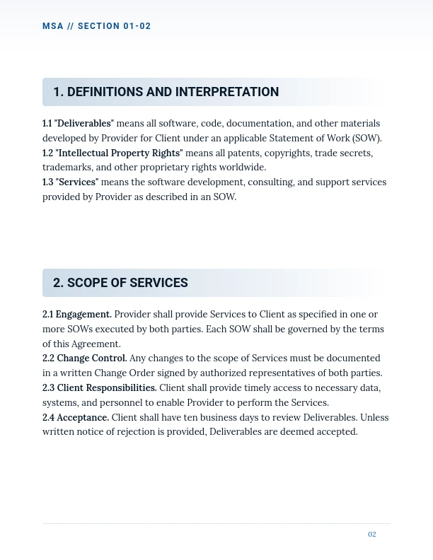 Enterprise Software Master Service Agreement