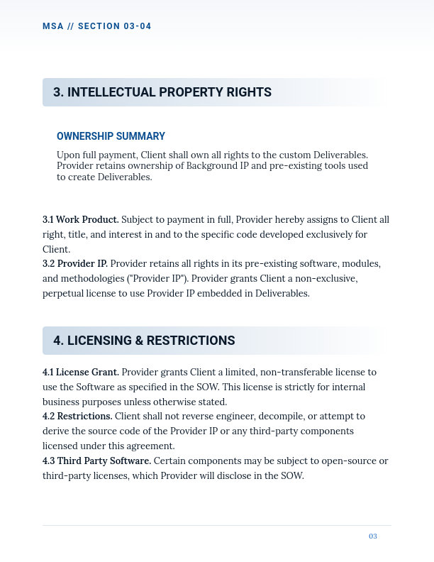 Enterprise Software Master Service Agreement