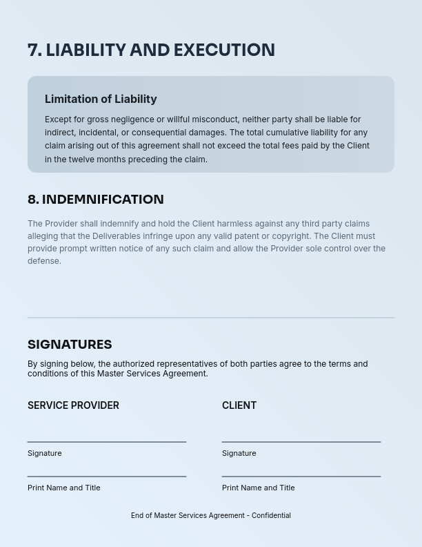 Enterprise Software Master Service Agreement