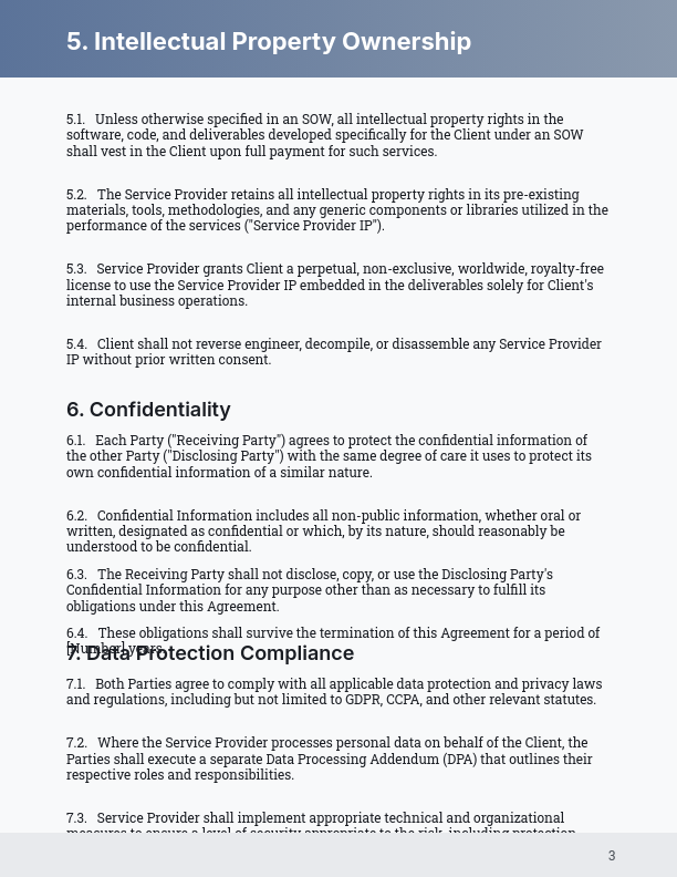 Enterprise Software Service Agreement