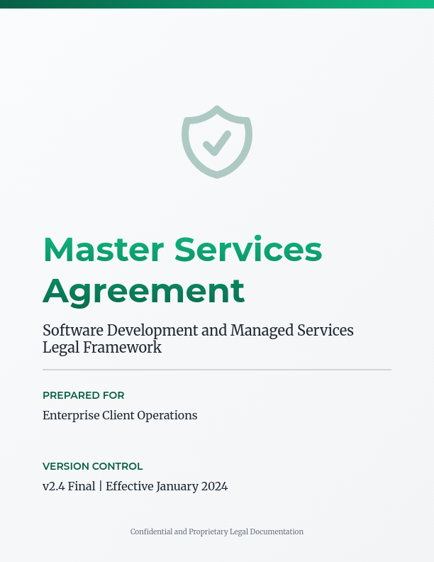 Software Master Service Agreement