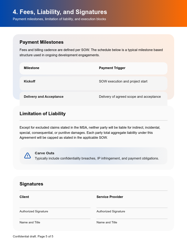 Software Development Master Service Agreement
