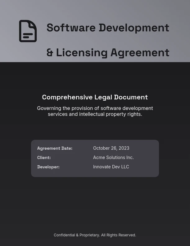 Software Master Service Agreement