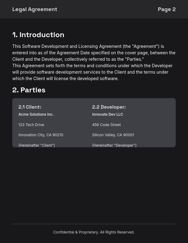 Software Master Service Agreement